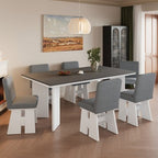 GDFStudio Felton Modern 7 Piece Wood Upholstered Dining Table Set