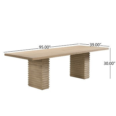 Christopher Knight Home Yao Modern 7 Piece Dining Set with Rectangular Table and 6 Rubberwood Upholstered Chairs