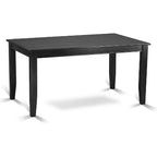 HomeStock Dining Table Set Rectangle Black Finish