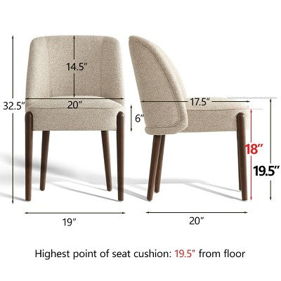 5-Piece Modern Dining Room Set for 4, Charcoal Round Table with 4 Upholstered Dining Chairs with Wood Legs for Dining Room or Farmhouse-Panipeachy