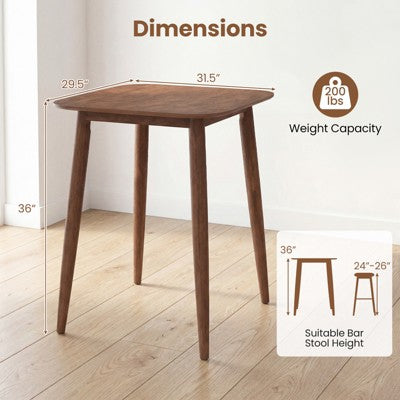 Costway 3 PCS Counter Height Kitchen Table with 2 Bar Stools, Fabric Upholstered Seats