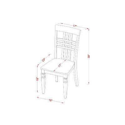 Round Dinette Set - 5 Piece Kitchen Table & Chair Set - Southwestern Style - Black Cherry Finish
