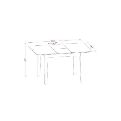 HomeStock 3-Piece Black Finish Rectangular Solid Wood Top With Butterfly Leaf Dining Table Set
