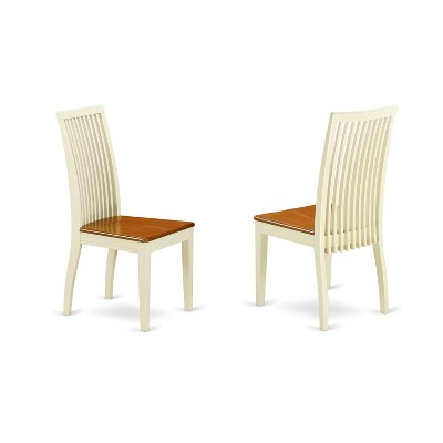 5 Piece Dining Set - Kitchen Table & 4 Chairs - Round Pedestal Table - Buttermilk Cherry Finish