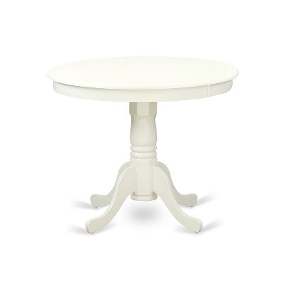 HomeStock Linen White Round Kitchen Dining Table Set