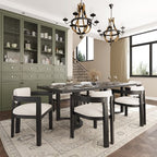 Christopher Knight Home Arkenis 7 Piece Rubberwood Upholstered Dining Set
