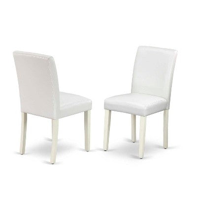 HomeStock 5-Pc Linen White Finish Solid Wood Top-Round Dining Room Set with Dropleaf-Seats 4