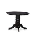 3-Piece Black Finish Solid Wood Top - Dining Room Set - Seats 4