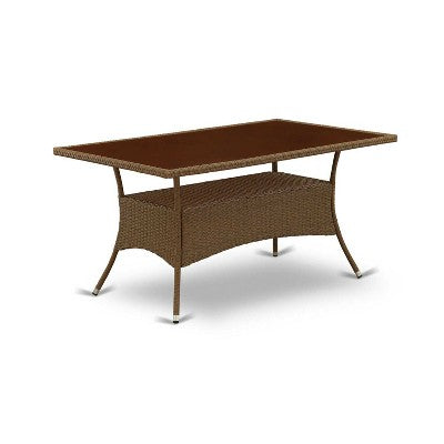 HomeStock 5-Piece Natural Oak Finish Solid Wood Top Dining table with 4 Chairs