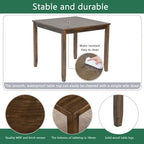 GDFStudio Andrea Modern Wood and Fabric 5 Piece Dining Set with Cross-Back