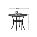 Biony Espresso Wood Counter Height Dining Set with Grey Fabric Nailhead Stools