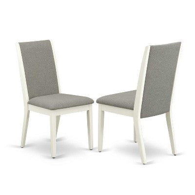 HomeStock 3-Pc Linen White Finish Rectangular Solid Wood Top With Dropleaf Dining Table Set