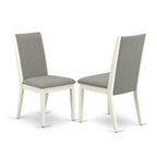 HomeStock 3-Pc Linen White Finish Rectangular Solid Wood Top With Dropleaf Dining Table Set