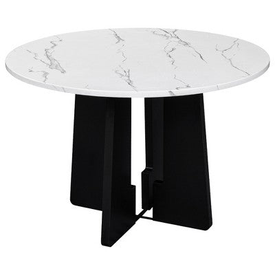 5-piece Round Dining Table Set Dining Set with 4 Upholstered Chairs for Dining Room, Kitchen and Living room, Beige/Black/Gray/White-ModernLuxe