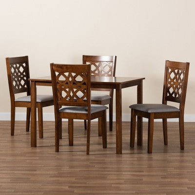 Baxton Studio Abigail Modern Fabric Wood Dining Set