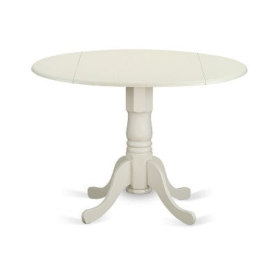 HomeStock Modern Round Dining Table Set Linen White