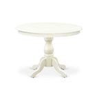HomeStock 5-Piece Linen White Finish Solid Wood Top Dining table with 4-Chairs