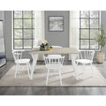 Alwynn White and Natural Wood 5-piece Dining Set, Dining Table with 4 Windsor Chairs