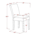 5-Piece Linen White Finish Solid Wood Top - Dining Room Set (Seats-4)