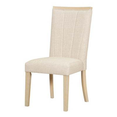 GDFStudio Sira Contemporary 6 Piece Rubberwood Dining Set with Extendable Table and Linen Upholstered Seats