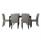 ChaletPosh 7 Pieces Dining Set with Linen Cover Dining Chair