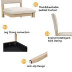 GDFStudio Kiley Modern 6 Piece Wooden Dining Table Set with Bench and Four Upholstered Chairs