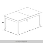 ChaletPosh 7 Pieces Dining Set with Linen Cover Dining Chair