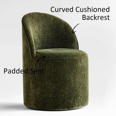 5-Piece Dining Table Set for 4, Modern Barrel Chair with Wheels and Chenille Upholstery, Black Round Pedestal Table-Panipeachy