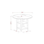 HomeStock 5-Pc Linen White Finish Solid Wood Top-Round Dining Room Set with Dropleaf-Seats 4