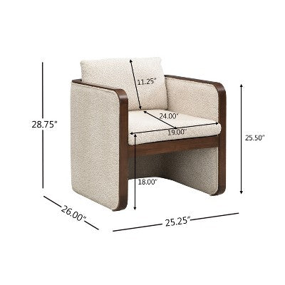 Christopher Knight Home Yao Modern 7 Piece Dining Set with Rectangular Table and 6 Rubberwood Upholstered Chairs