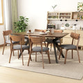 Christopher Knight Home Lareyna 7 Piece Mid-Century Modern Rubberwood Upholstered Dining Set