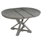 Farmhouse Extendable Round Dining Set for 4, Kitchen Dining Table Set with 4 Upholstered Dining Chairs for Dining Room