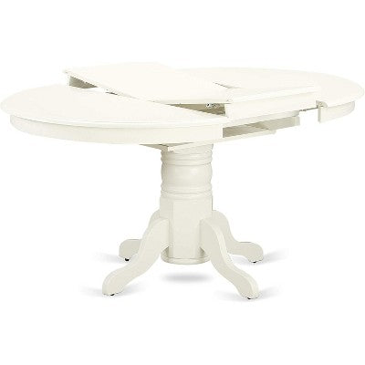 HomeStock 7 Piece Linen White Dining Room Table Set Oval Table with 6 Chairs