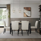 ChaletPosh 7 Pieces Dining Set with Linen Cover Dining Chair