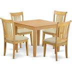HomeStock 5 Piece Dinette Set Linen Fabric Chairs Kitchen Dining Set