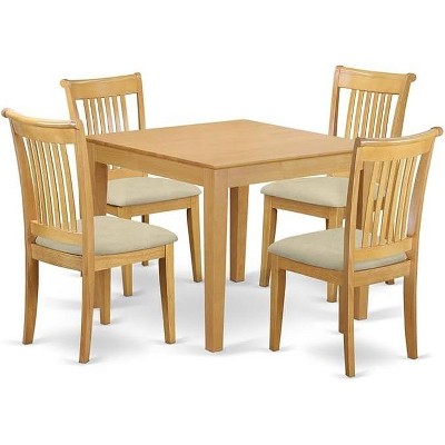 HomeStock 5 Piece Dinette Set Linen Fabric Chairs Kitchen Dining Set