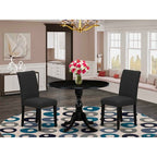 3-Piece Wirebrushed Black Solid Wood Top - Dining Room Set (Seats-4)