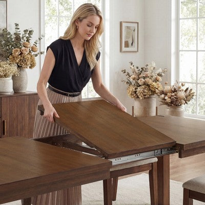 Modern Dining Set - 80 Table + 6 Cushioned Chairs, Solid Wood Frame, 400lbs Table Capacity, Easy Assembly