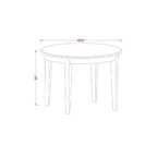 HomeStock 5-Pc Linen white Solid Wood Top - Round Dining Room Set - Seats 4