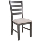 Farmhouse 6 Pieces Dining Table Set with Bench, Wood Rectangle Table and 4 Upholstered Chairs for Kitchen, Gray