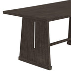 ModernLuxe 6-Piece Rustic Farmhouse Dining Set, Oak Veneer Dining Table with Trapezoid Legs, 4 Linen Upholstered Chairs+1 Bench