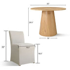 3-Piece Dining Room Table and Chair Set, 35 Round Table with Upholstered Slipcover Chairs for Breakfast Nook or Small Space-Panipeachy