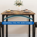 Dining Table Set for 4, Kitchen Table with Chairs, Rectangular Wood Dining Room Table with Upholstered Bench for Small Space, Dinner, Apartment
