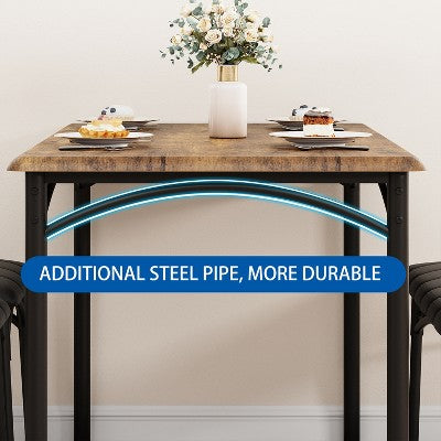 Dining Table Set for 4, Kitchen Table with Chairs, Rectangular Wood Dining Room Table with Upholstered Bench for Small Space, Dinner, Apartment