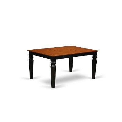 HomeStock 7-Piece Rectangle Black & Cherry Finish Solid Wood Top Dining Table with 6-Chairs