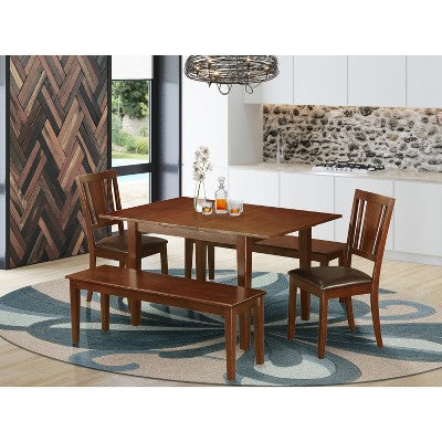 Dinette Set - Small Dining Table with Chairs & Bench - Kitchen Dining Room Furniture