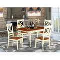 HomeStock Real Wood Dining Table Set Buttermilk Cherry Finish Modern