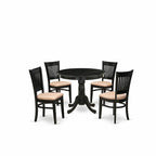 HomeStock Round Dining Table Set Linen Chairs Kitchen Table