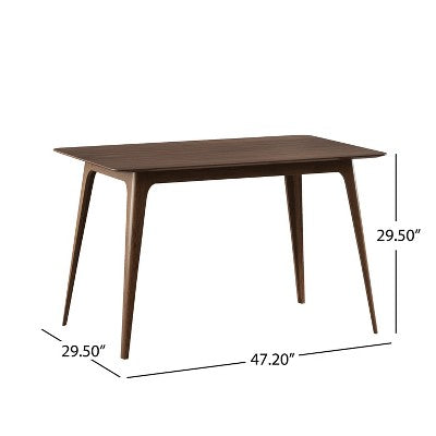 Small Space Dining Set for 4, 5 Pieces Rectangular Solid Wood Table Set with 4 Upholstered Chairs for Kitchen, Mint,Walnut