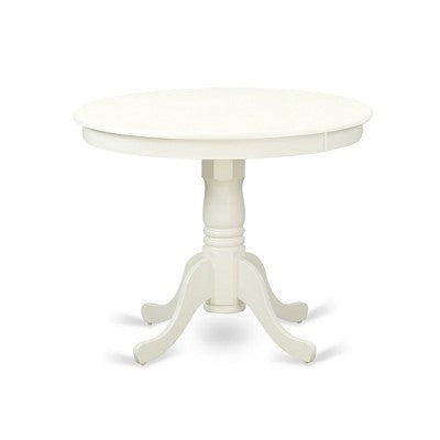 HomeStock Dining Room Kitchen Table Set Round Linen White